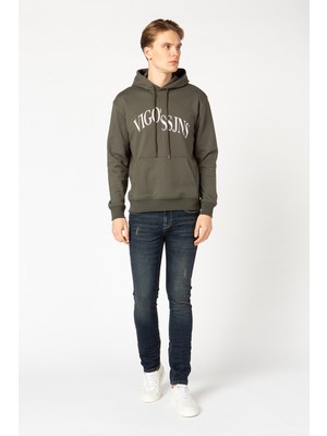 Vigoss Jeans Kapüşonlu  Baskılı  Erkek Sweatshirt 62047-30034