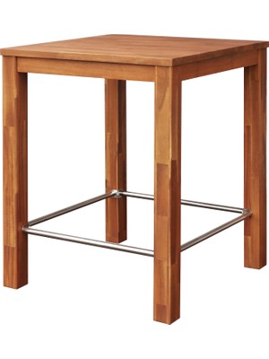INTERBUILD REAL WOOD Interbuild Chicago Bar Masamasif Akasya AHŞAP(75X75X95)CM Iç Mekan/ Dış Mekan Bar Masası, Balkon,bahçe,teras,veranda Masası  Renk; Altın Teak