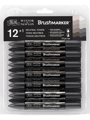Winsor & Newton Promarker Brush 12'li Set Gri Tonlar 12 Parça Kırtasiye Ürünü