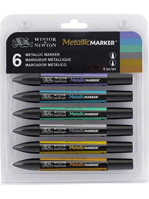 Winsor & Newton Promarker 6 Lı Set Metalik Renkler