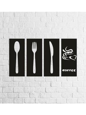 Ikbal Market 4'lü Mutfak Dekoratif Duvar Tablosu (25X45)