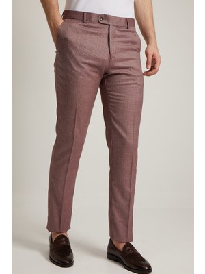 Fc Plus Bordo Desenli Pantolon - Slım Fıt