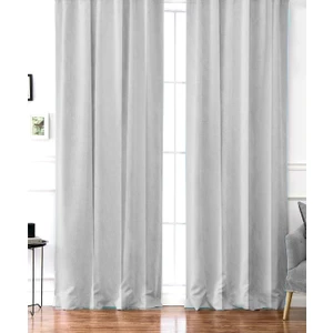 Evdepo Home Açık Gri Petek Kadife Dokulu Fon Perde Pilesiz Düz Dikişli Ekstrafor Büzgü  80 x 240 cm