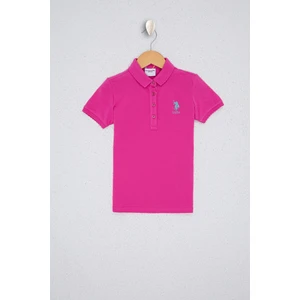 U.S. Polo Assn. Kız Çocuk Fusya Basic T-Shirt