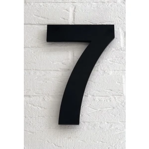 Kapı Numarası 10 cm No 7, Siyah Pleksi Kendinden Yapışkanlı Bina Daire Villa Kapı Numarası Arial Yazı Tipi