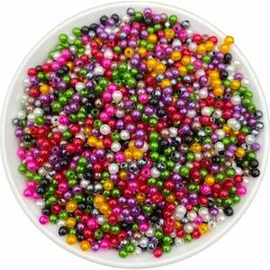 Hedef Bijuteri 4 mm Karışık Renkli Plastik Inci Boncuk 100 gr ~390 Adet Boncuk
