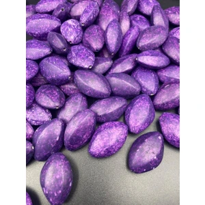 Hedef Bijuteri Mat Mor Büyük Badem Model Boncuk Takı ve Aksesuar Yapımı 100 Gr~20 Adet Boncuk