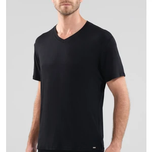 Silver V Yaka Kısa Kol Siyah T-Shirt 9308