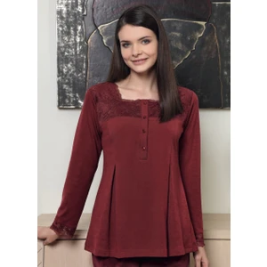 9267 Bayan  Pijama Takımı Ekru - S