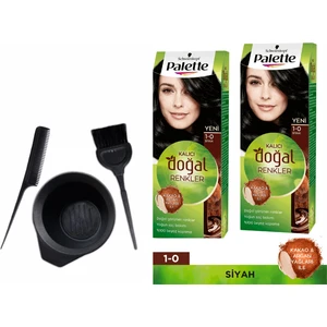 Palette Natural Saç Boyası 1 Siyah 50 ml x 2 Adet +Boyama Seti