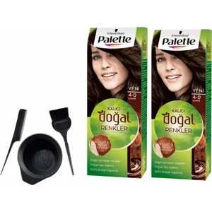 Palette Natural Saç Boyası 4.0 Kahve 50 ml x 2 Adet+Boyama Seti