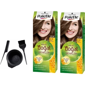 Palette Natural Saç Boyası 6.0 Koyu Kumral 50 ml x 2 Adet +Boyama Seti