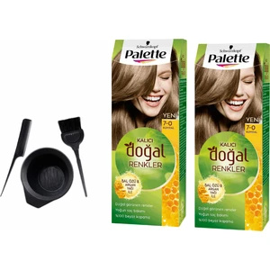 Palette Natural Saç Boyası 7.0 Kumral 50 ml x 2 Adet +Boyama Seti