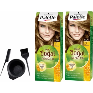 Palette Natural Saç Boyası 7.5 Açık Karamel 50 ml x 2 Adet +Boyama Seti