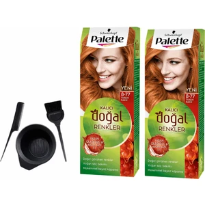 Palette Natural Saç Boyası 8.77 Tarçın Bakır 50 ml x 2 Adet +Boyama Seti