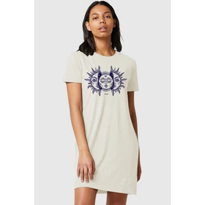 Kar Melanj Ay Güneş Kısa Kollu Penye T-Shirt Elbise
