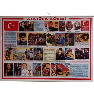 Atatürk Köşesi Levhası Askılı ve Çıtalı 70 x 100 cm