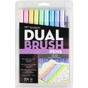 Ab-T Dual Brush Pen 10 Renk Grafik Kalem Seti Pastel Pastel Renkler