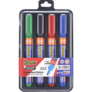 Permanent Marker Kalem Kesik Uç  4'Lü Blister(S+M+K) Br-9700