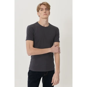 Erkek Antrasit Regular Fit Bisiklet Yaka T-Shirt