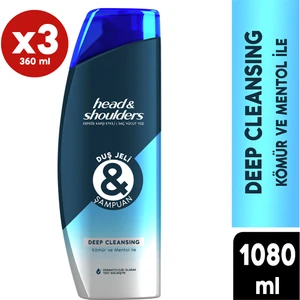 Duş Jeli ve Şampuan Deep Cleansing 360 ml  x 3