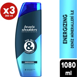 Head & Shoulders Duş Jeli ve Şampuan Energizing 360 ml X3
