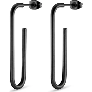 Ataç Dizayn Sallantılı Siyah Çelik Bayan Küpe ek24sy