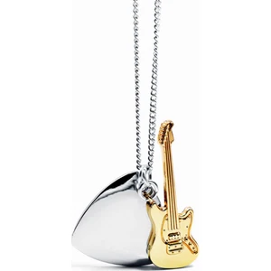 Pena Gitar Gri Gold Çelik Erkek Bayan Kolye EI89BY