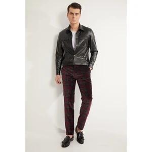 Fc Plus Mavi Ekose Pantolon - Slım Fıt