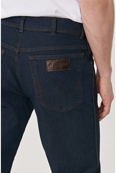 WRANGLER Erkek Texas Koyu Mavi Straight Fit Normal Bel Düz Paça Esnek Jean Pantolon