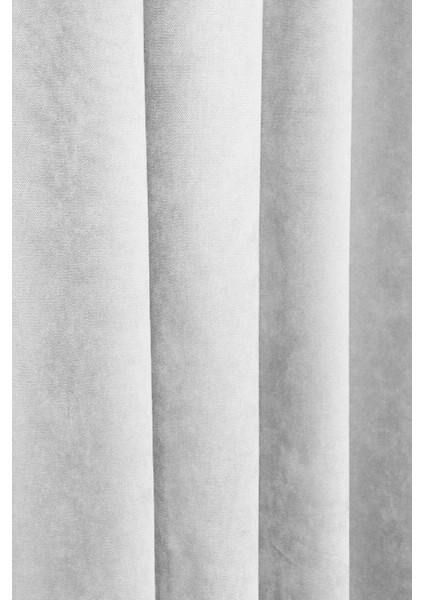 Açık Gri Petek Kadife Dokulu Fon Perde Pilesiz Düz Dikişli Ekstrafor Büzgü 110 x 270 cm fiyatları