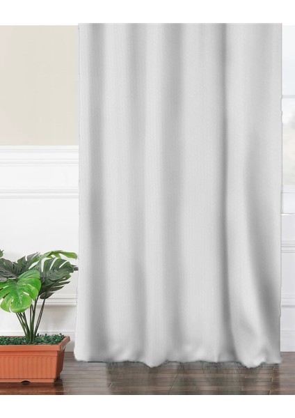 Açık Gri Petek Kadife Dokulu Fon Perde Pilesiz Düz Dikişli Ekstrafor Büzgü 290 x 270 cm