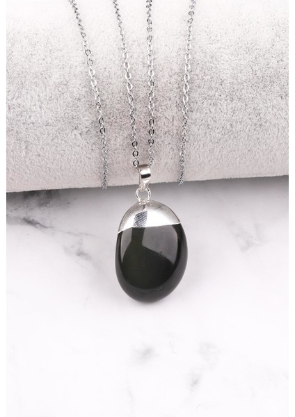 Rainbow Obsidyen Doğal Taş Kolye