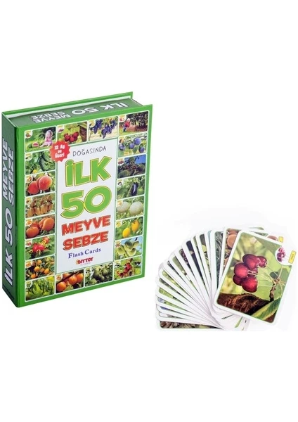 Diytoy, Ilk 50 Meyve ve Sebze, Zeka Kartları, Eğitici Kartlar, Flash Cards