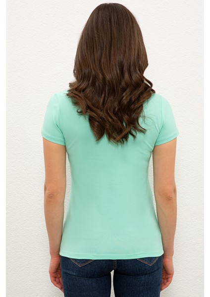 Kadın Mint Basic T-Shirt 50234714-VR090