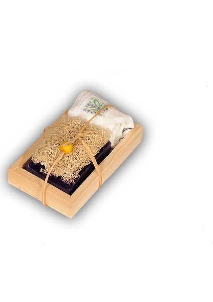 Sabunu 120 gr Lavantalı Doğal Kabak Lifli Keseli Set