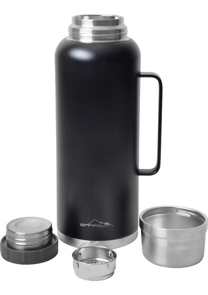 Campout Çift Katmanlı Termos Siyah 2600 ml
