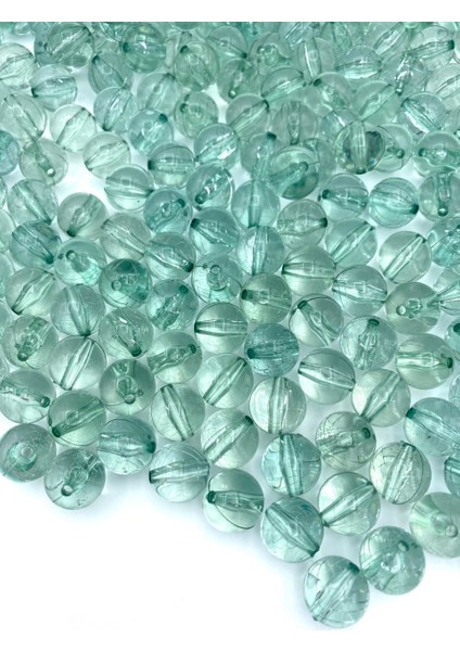 14 mm Şeffaf Turkuaz Su Yeşili Akrilik Boncuk Çanta Boncuğu 250 gr ~300 Adet