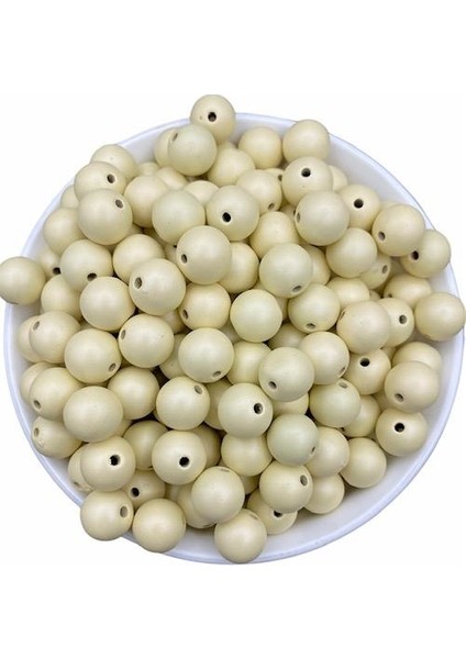 12 mm Mat Metalik Krem Renk Boncuk 100 gr ~100 Adet Boncuk