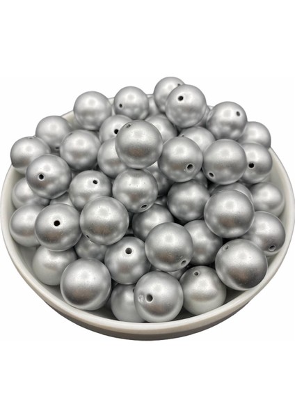 18 mm Mat Metalik Gri Renk Boncuk 100 Gr~35 Adet Boncuk fiyatları