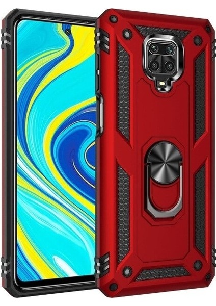 Xiaomi Redmi Note 9s Kılıf Needle Yüzüklü Tank Kapak + 5d Privacy Hayalet Cam