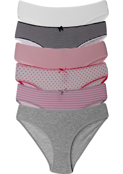 Merry Secret's Kadın Külot Likralı Penye 6'li Paket ( Premium Kutulu )
