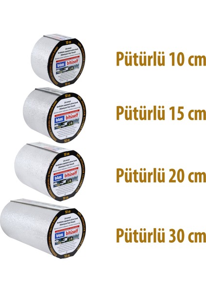 Folyolu Oto Ses Su Yalıtım Bantı Bandı 10-15-20-30-60 cm Pütürlü Model-20 cm modelleri