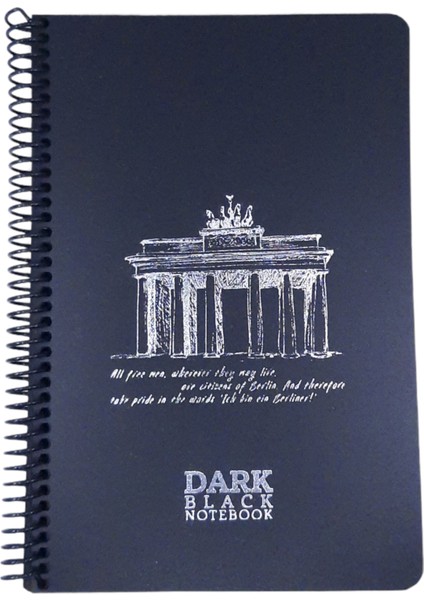 Dark Black Notebook Çizgisiz Defter Berlin