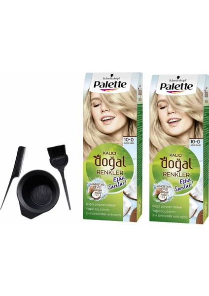 Palette Natural Saç Boyası 10 Açık Sarı 50 ml x 2 Adet+ Boyama Seti