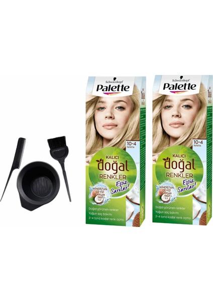 Palette Natural Saç Boyası 10.4 Papatya 50 Mlx 2 Adet+Boyama Seti