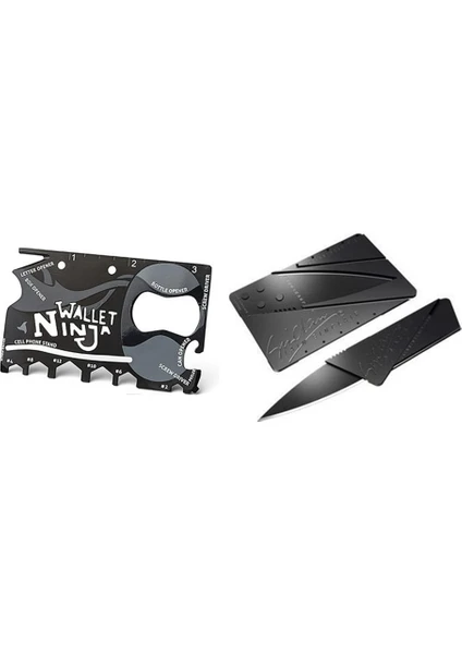 Kredi Kartı Şeklinde Bıçak ve Ninja Wallet 18 In 1 Credit Card Multi Tool Kit