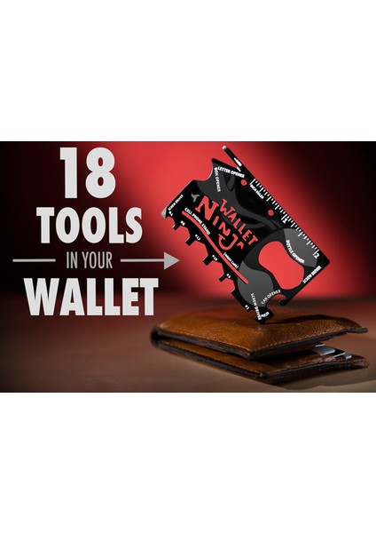 Kredi Kartı Şeklinde Bıçak ve Ninja Wallet 18 In 1 Credit Card Multi Tool Kit