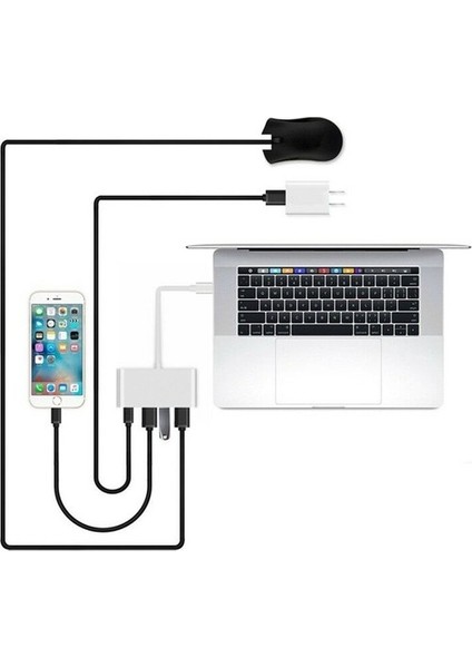 Type-C USB 3.0 3 Port Dönüştürücü