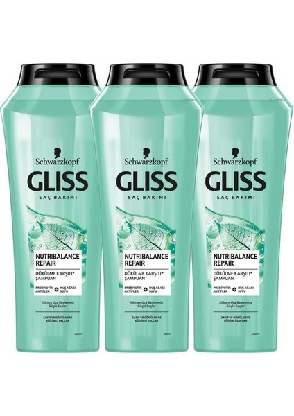 Schwarzkopf Glıss Nutrıbalance Şampuan 500 ml x3 Adet